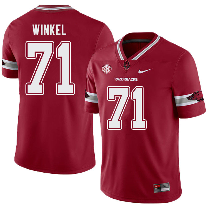 Men #71 Ryan Winkel Arkansas Razorbacks College Football Alternate Jerseys-Cardinal